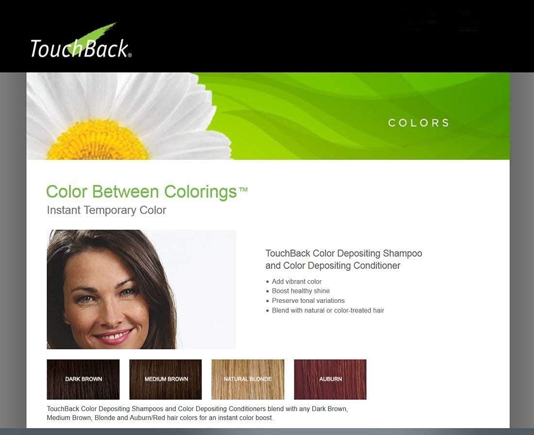 TouchBack Auburn Color Shampoo & Conditioner Set – Temporary Color Deposit, No Ammonia