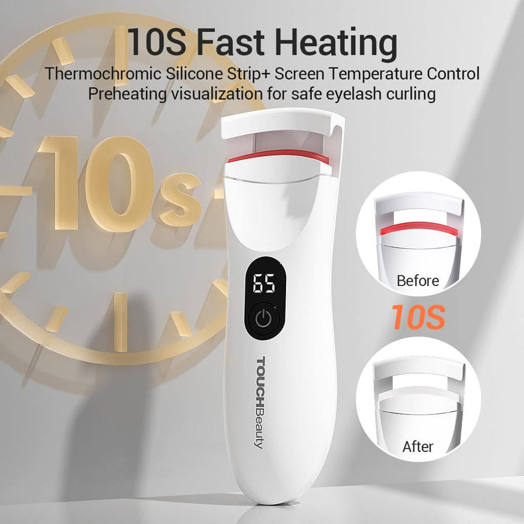 TOUCHBeauty Heated Eyelash Curler AG-2316 – LED Display, 3-Level Temperature, USB Rechargeable