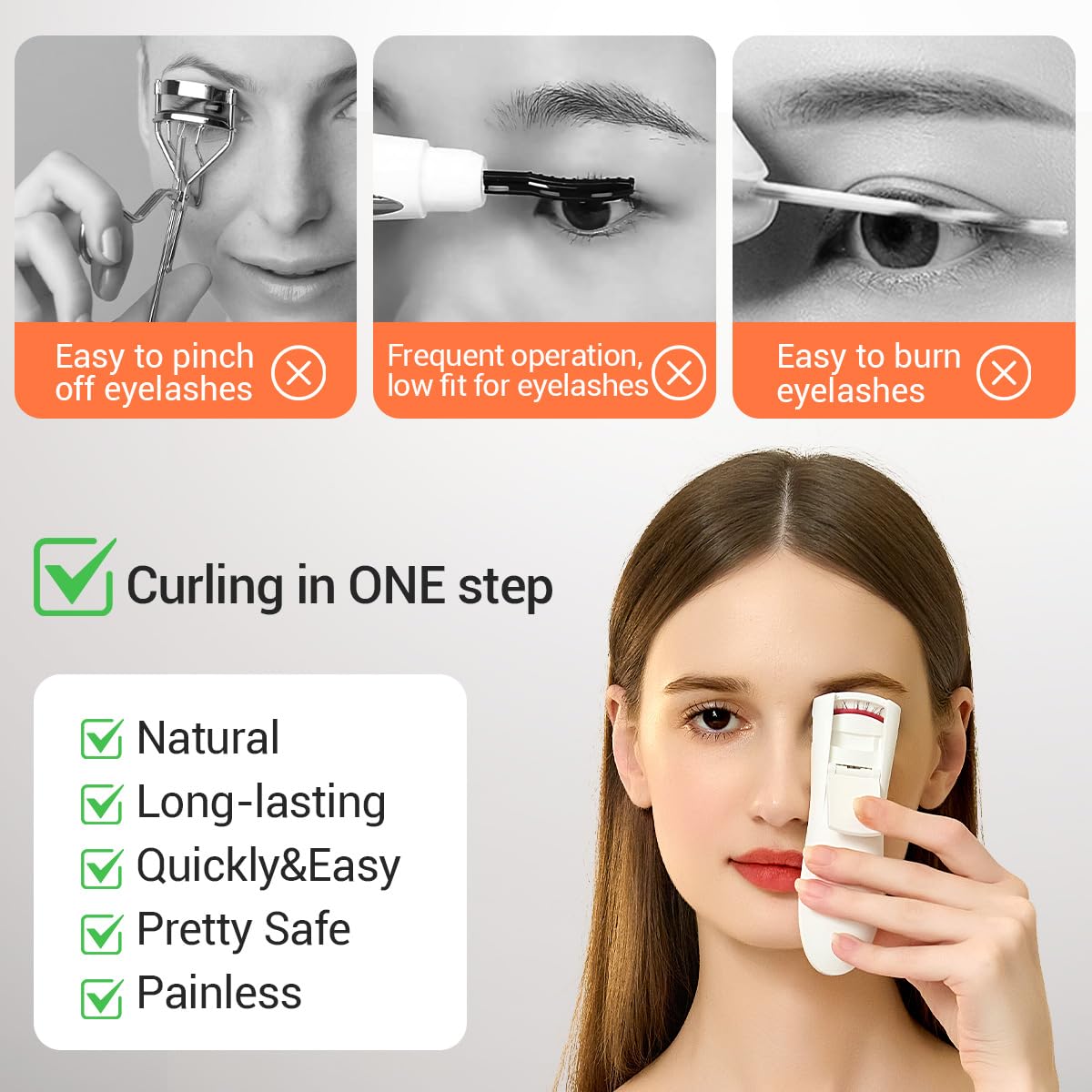 TOUCHBeauty Heated Eyelash Curler AG-2316 – LED Display, 3-Level Temperature, USB Rechargeable