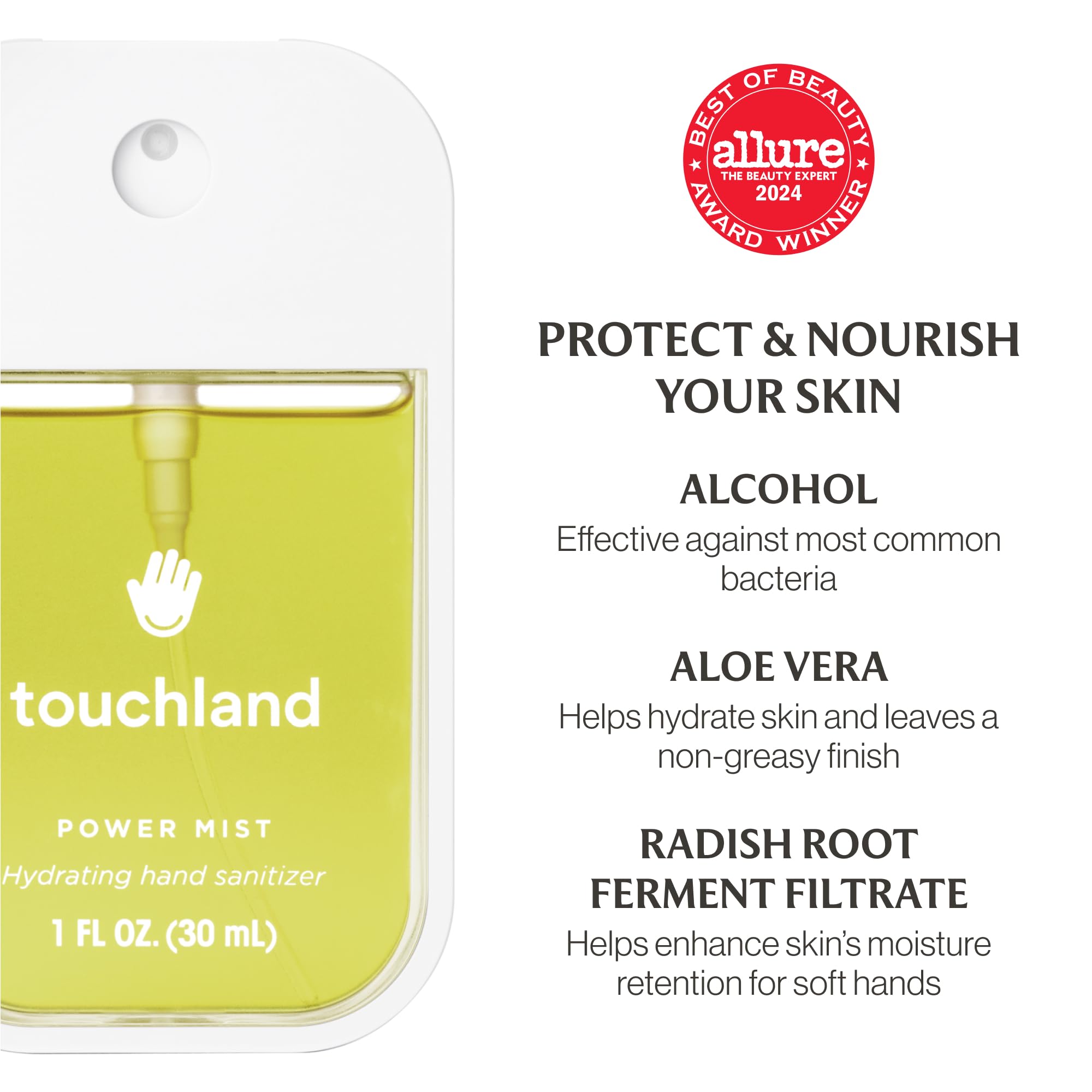 Touchland Vanilla Indulgence Travel Set: Vanilla Velvet Body & Hair Mist (2 oz) + Vanilla Blossom Hand Sanitizer (1 oz)
