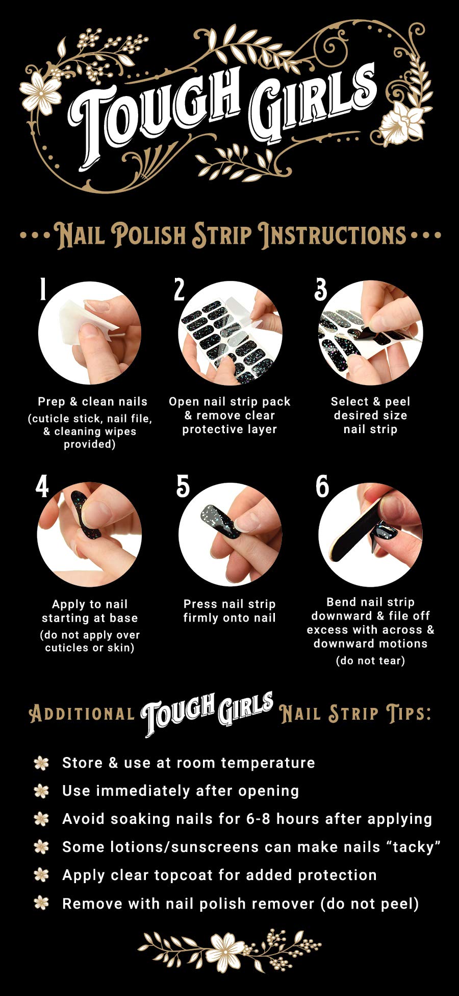 TOUGH GIRLS Nail Polish Strips – 20 Styles, Brighter, Thicker, Tougher