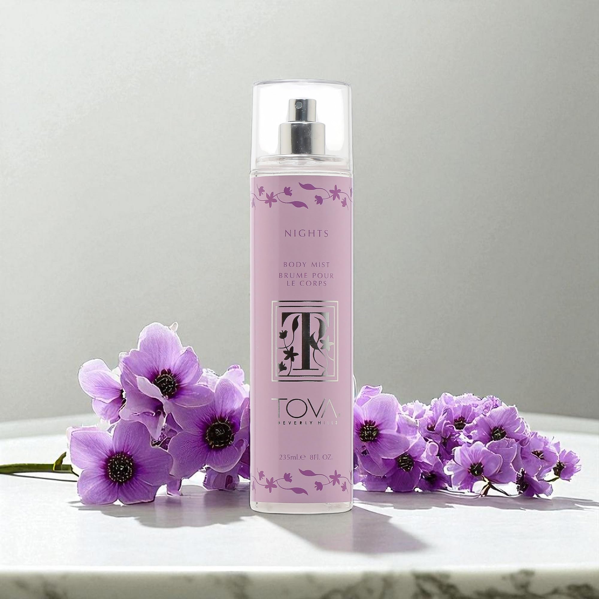 TOVA Nights Body Mist – Award-Winning Spicy Floral Fragrance for Women – USA-Made & Cruelty-Free – 8 oz
