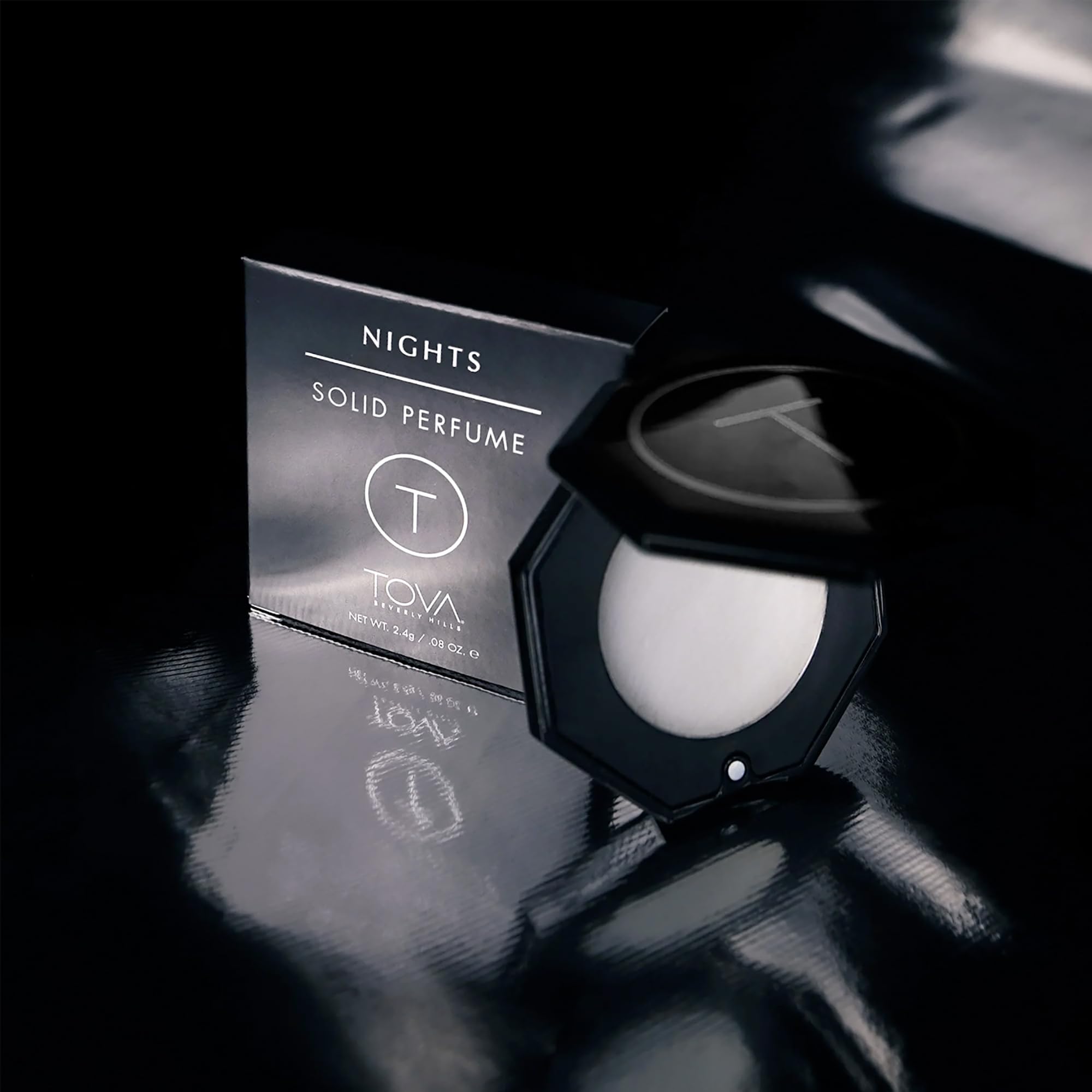 Tova Nights Solid Perfume Compact – Floral Woody Pocket Dab-On, 2.4 g | Made in USA, Cruelty-Free