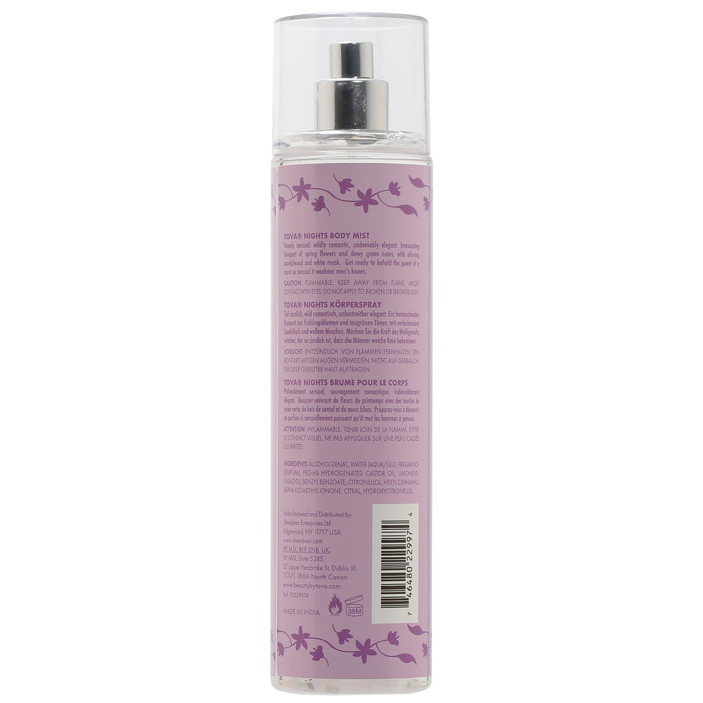 TOVA Nights Body Mist – Award-Winning Spicy Floral Fragrance for Women – USA-Made & Cruelty-Free – 8 oz