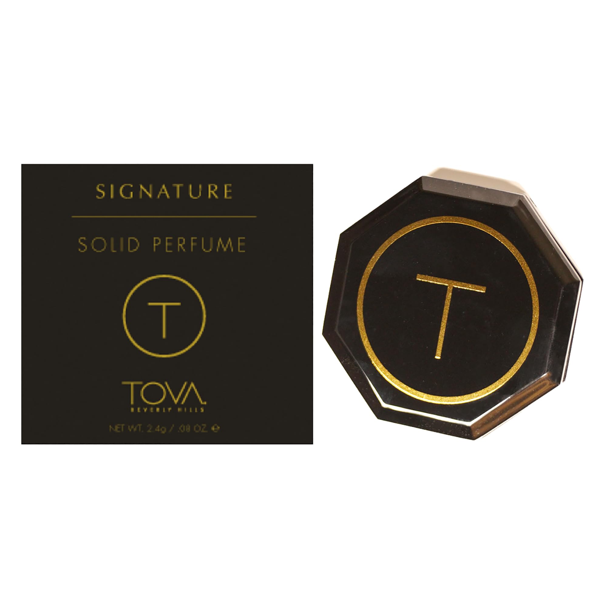 Tova Signature Solid Perfume Compact – Fresh Bergamot Jasmine Musk | USA-Made & Cruelty-Free | 2.4 g
