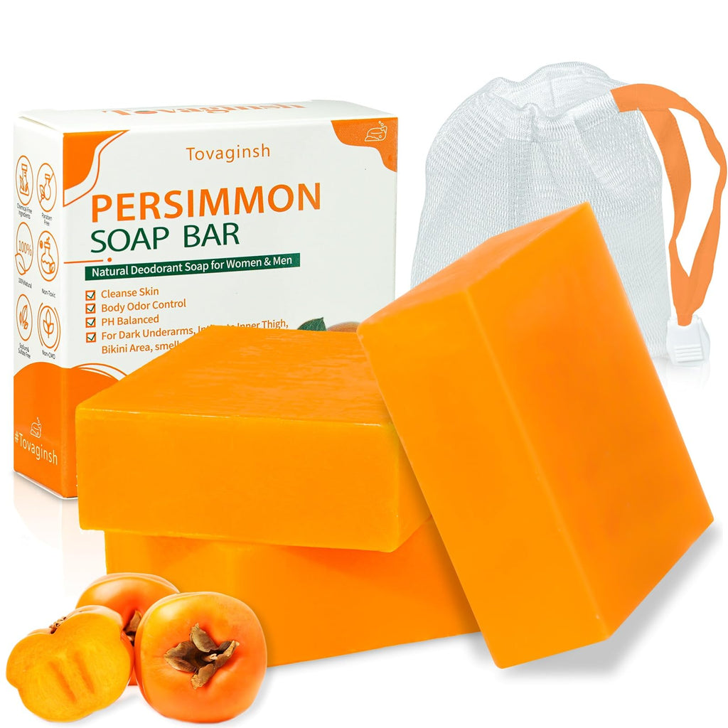 tovaginsh 3Pack Persimmon Soap Bar – Natural Odor Control for All Ages