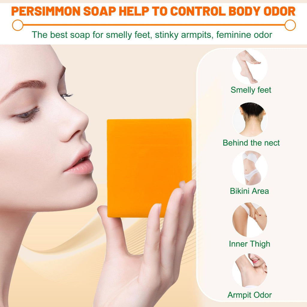 tovaginsh 3Pack Persimmon Soap Bar – Natural Odor Control for All Ages