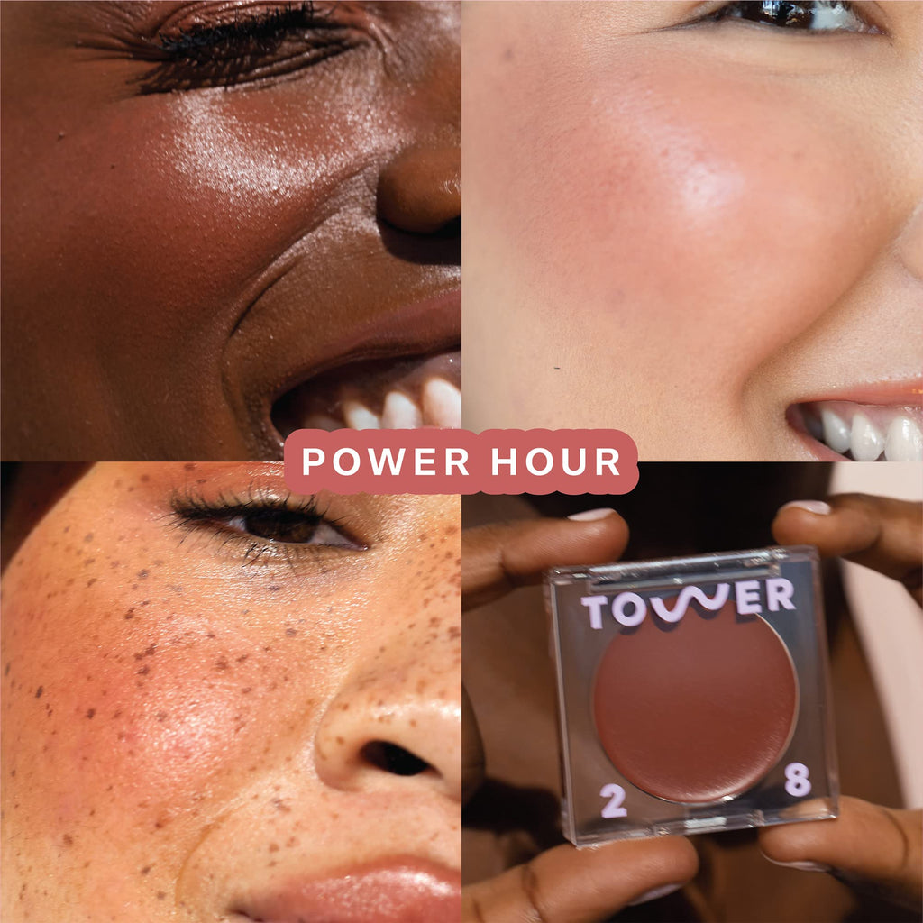 Tower 28 BeachPlease Cream Blush + Tinted Lip Balm – Power Hour Multi-Use Dewy Tint