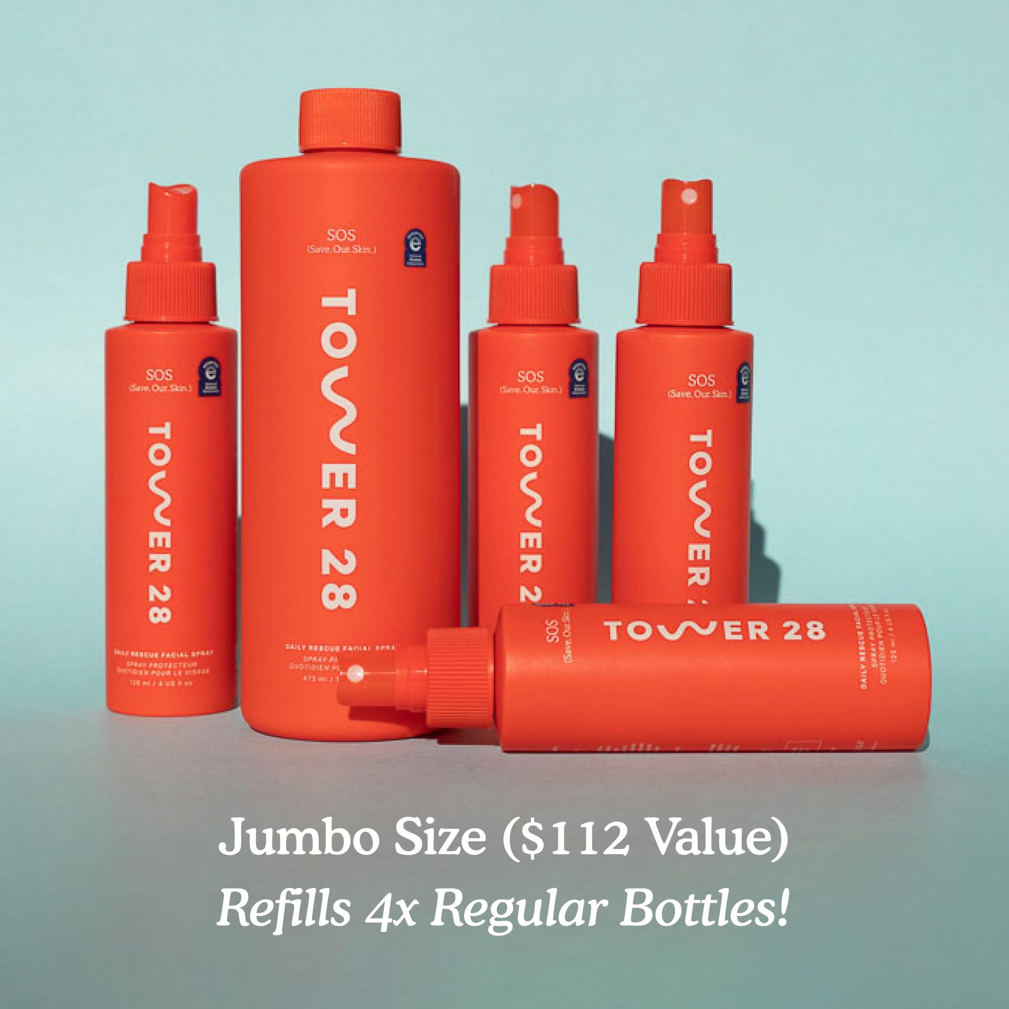 Tower 28 Jumbo SOS Recovery Face Cream – Hydrating Moisturizer with Hyaluronic Acid & Ceramides (16 oz)