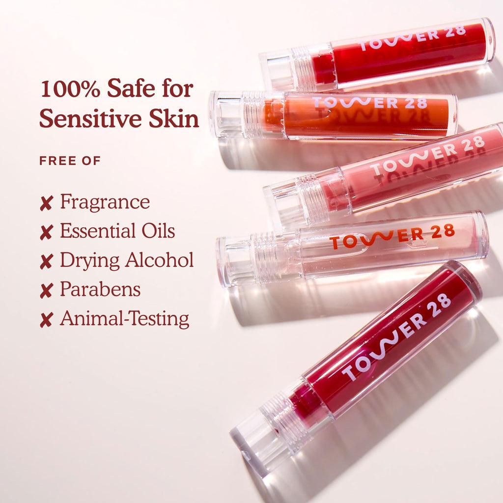 Tower 28 ShineOn Lip Jelly – Hydrating Milky Lip Gloss for Sensitive Lips, 12 Shades | 0.13 oz