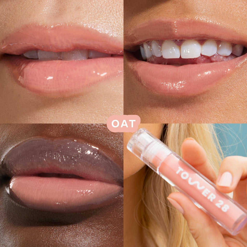 Tower 28 ShineOn Lip Jelly – Hydrating Milky Lip Gloss for Sensitive Lips, 12 Shades | 0.13 oz