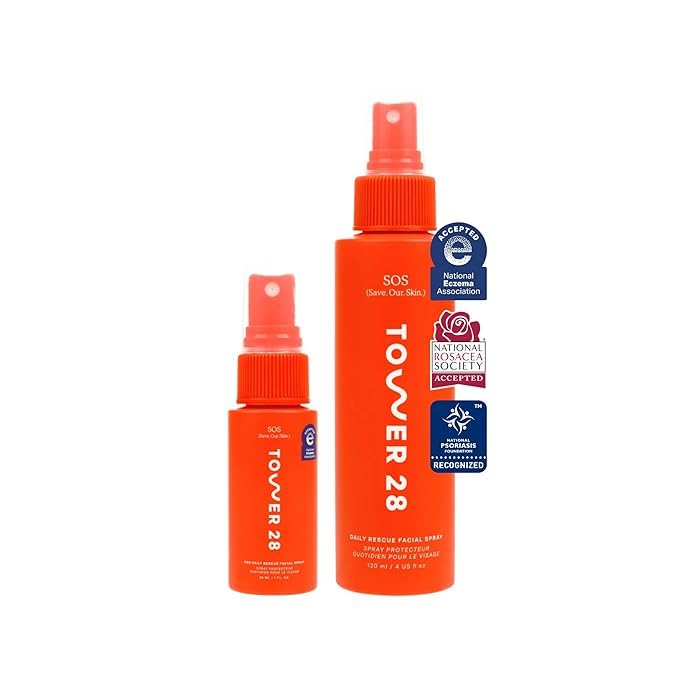 Tower 28 SOS Daily Rescue Facial Spray — Calms Irritation & Redness (Full + Travel Size Duo)