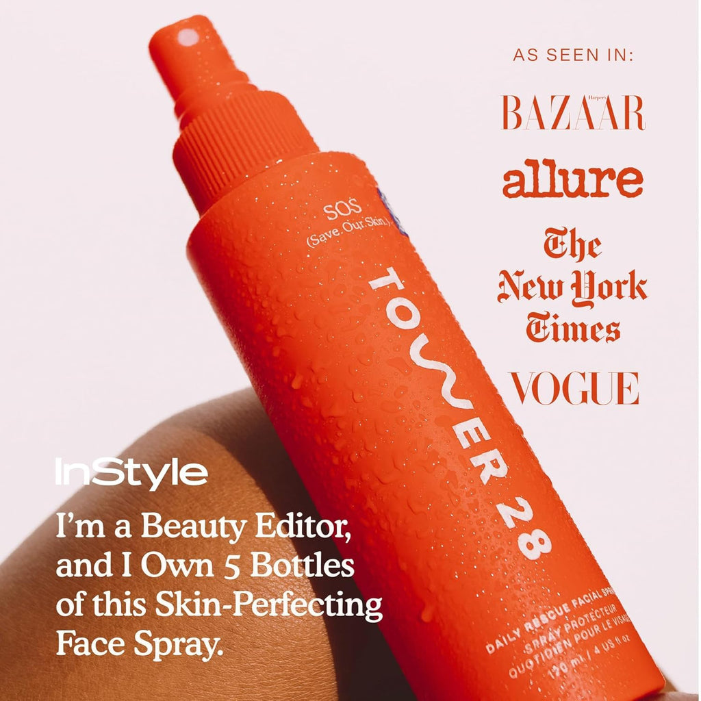 Tower 28 SOS Daily Rescue Facial Spray — Calms Irritation & Redness (Full + Travel Size Duo)