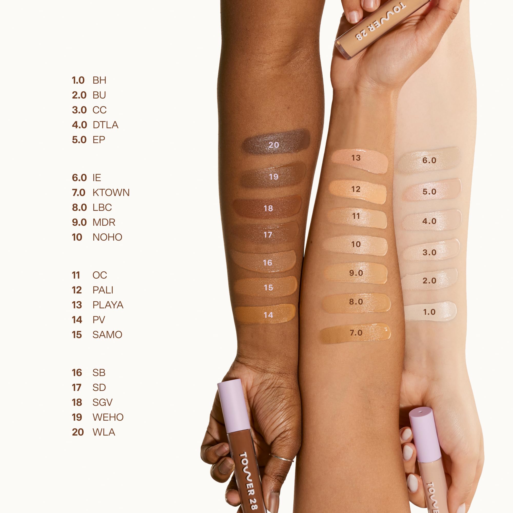 Tower 28 Swipe Serum Concealer - Hydrating Medium-to-Full Coverage with Hyaluronic Acid & Centella, Shade 2.0 Fair/Neutral Cool (0.22 oz)