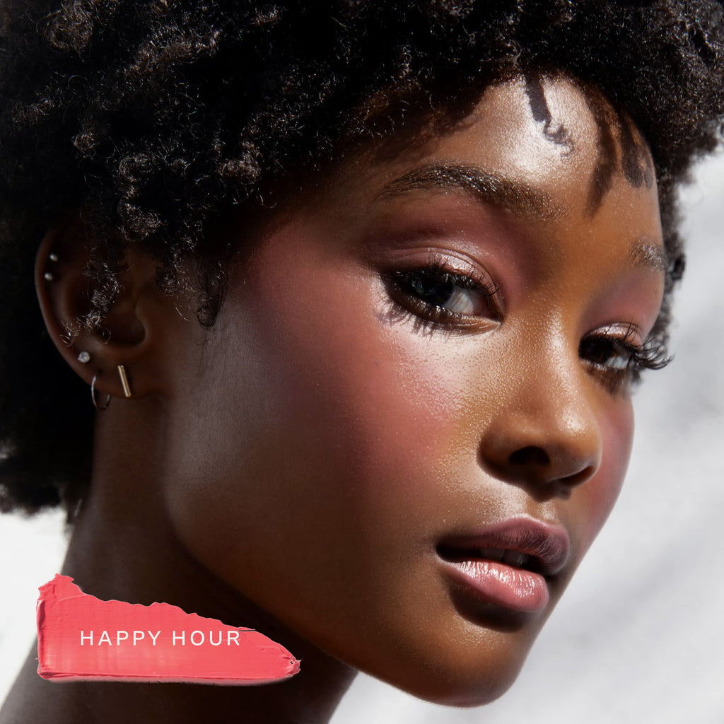 Tower 28 BeachPlease Cream Blush + Tinted Lip Balm – Happy Hour Coral Pink, 2-in-1 Vegan, Non-Comedogenic