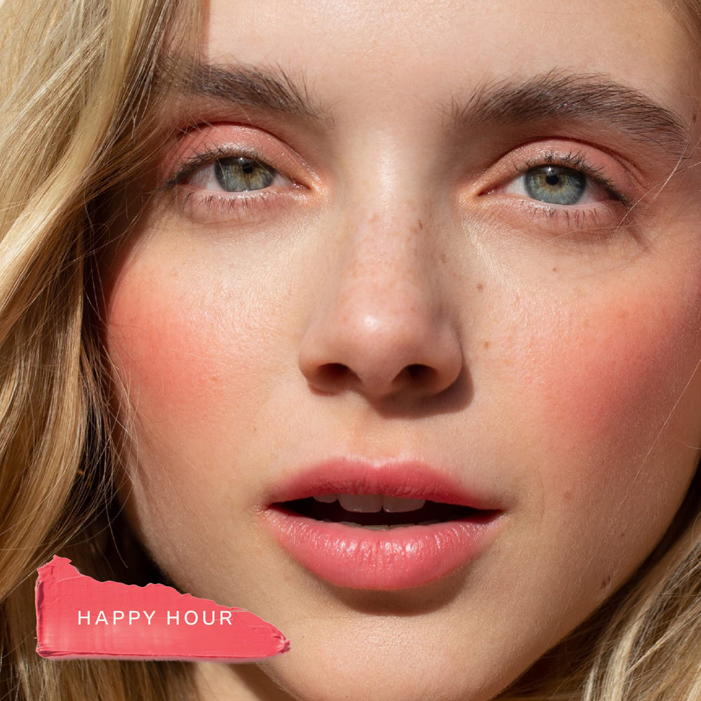 Tower 28 BeachPlease Cream Blush + Tinted Lip Balm – Happy Hour Coral Pink, 2-in-1 Vegan, Non-Comedogenic