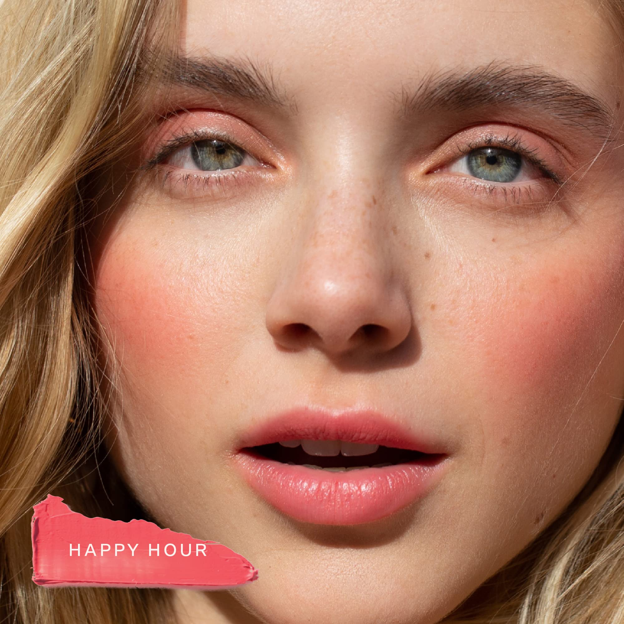 Tower 28 BeachPlease Cream Blush + Tinted Lip Balm – Happy Hour Coral Pink, 2-in-1 Vegan, Non-Comedogenic