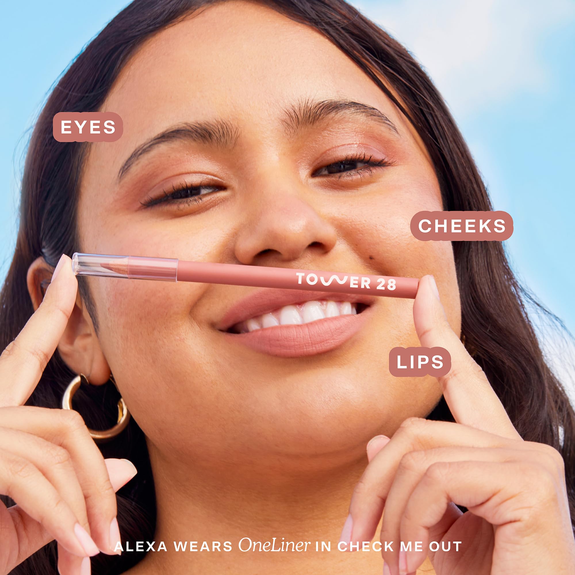 Tower 28 OneLiner Multi-Use Lip & Eye Pencil – Hydrating Vegan Formula with Shea Butter in Warm Rose