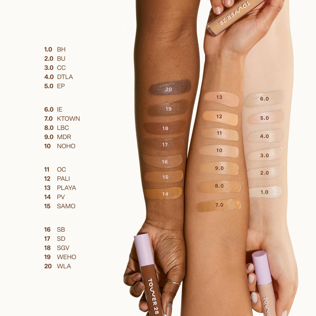Tower 28 Swipe Serum Concealer – Hydrating Medium-to-Full Coverage + Under Eye Brightener (Shade 12 Pali)