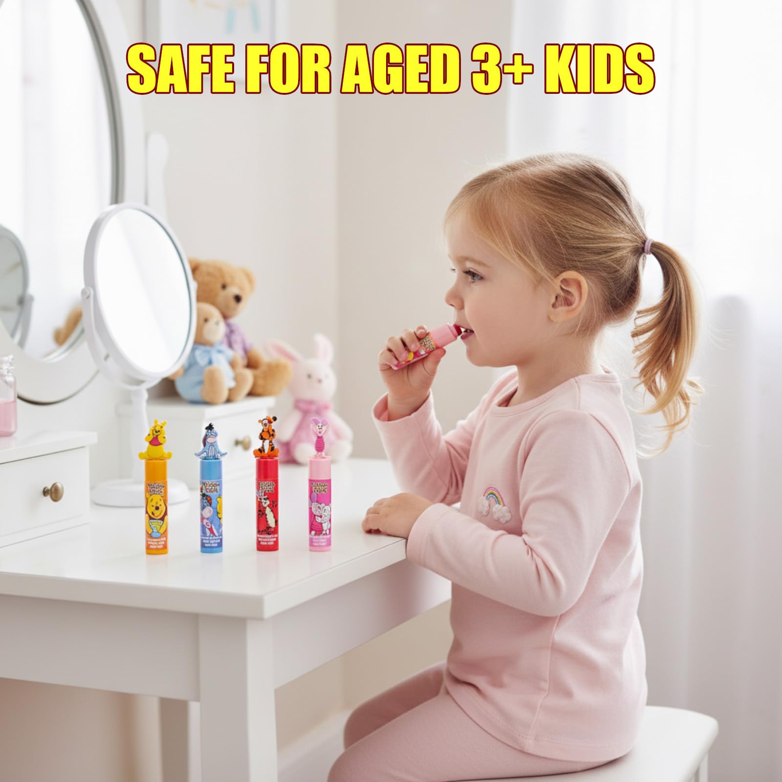 Townley Girl Winnie the Pooh 10-Piece Plant-Based Lip Balm Set – Kid-Friendly Gift