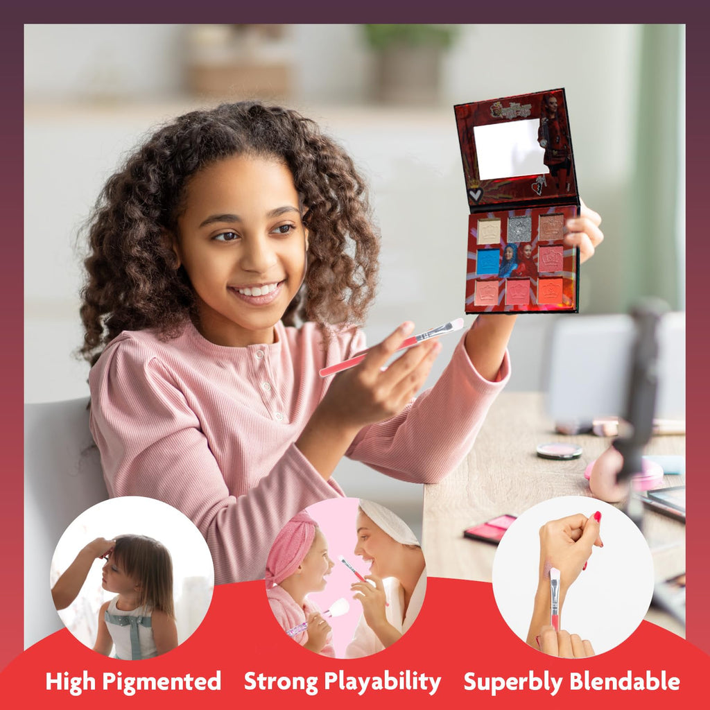 Townley Girl Descendants Rise of Red 8-Well Eyeshadow Palette – Shimmer & Pigment for Ages 8+
