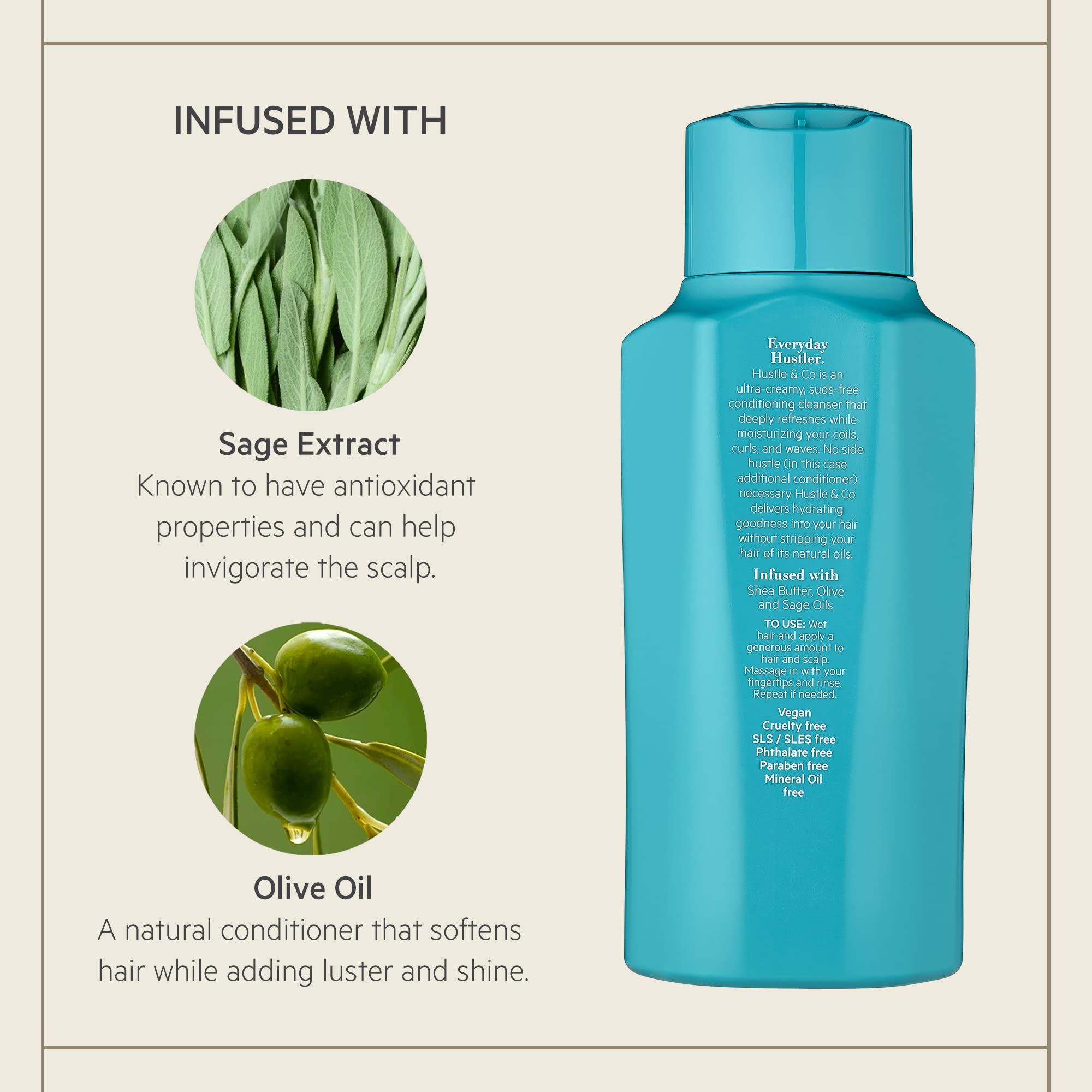 TPH by Taraji Hustle & Co Hydrating Co-Wash with Olive Oil, Shea Butter & Sage