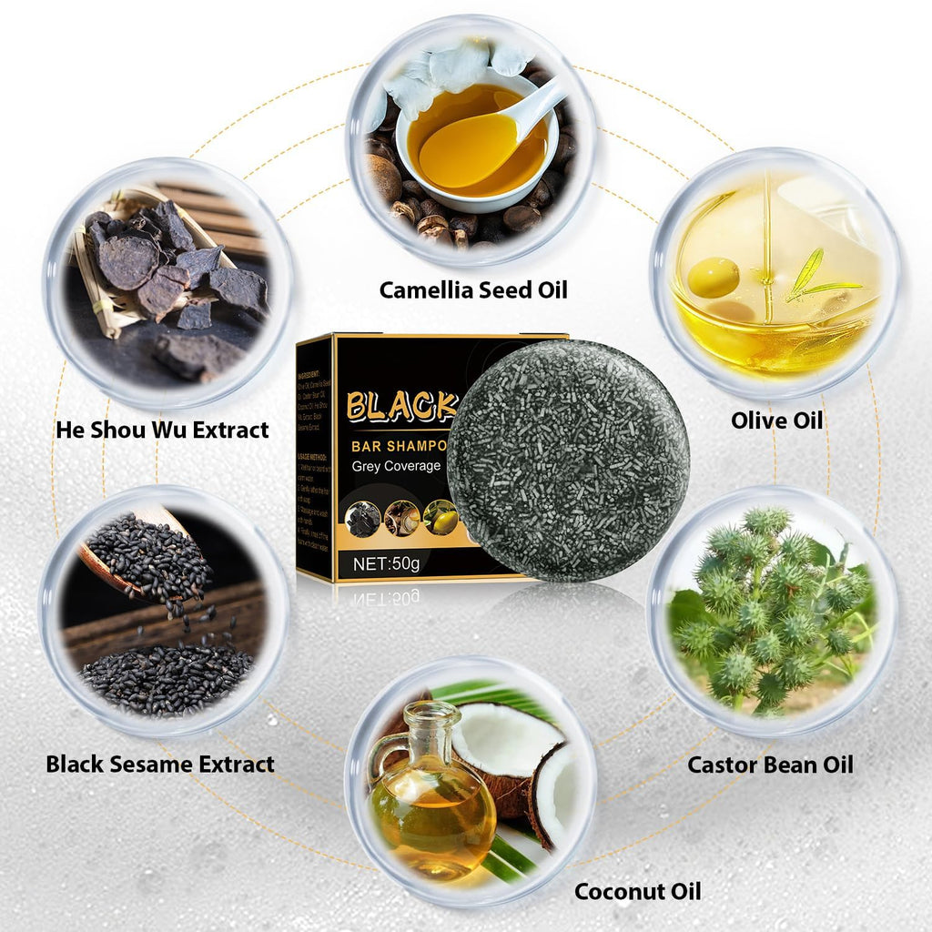 TPTAL Gray Hair Reverse Bar – Natural Darkening Shampoo for Gray Hair & Beard