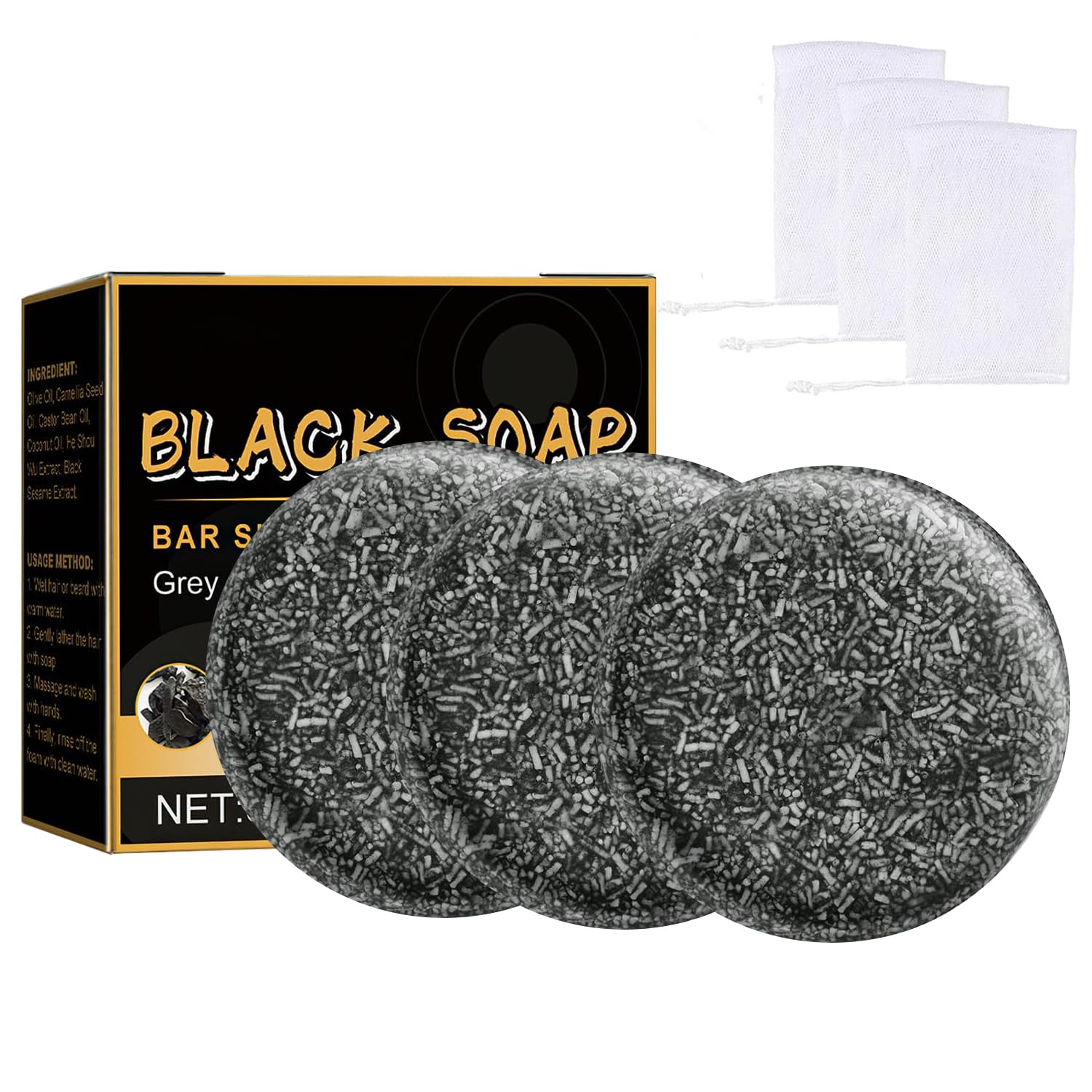 TPTAL Gray Hair Reverse Bar – Natural Darkening Shampoo for Gray Hair & Beard