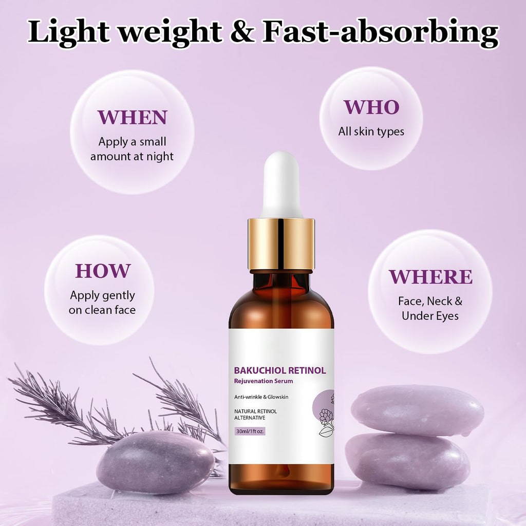 Traboto Venature Bakuchiol Retinol Serum – Korean Face Serum for Wrinkles (2 Pcs)