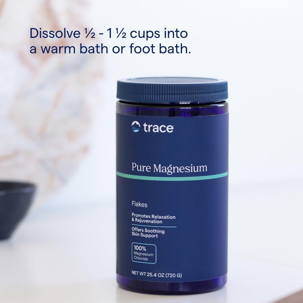 Trace Minerals Magnesium Flakes - Soothing Magnesium Bath Flakes for Soft Skin, Relaxation & Sleep Support | 25.4 oz