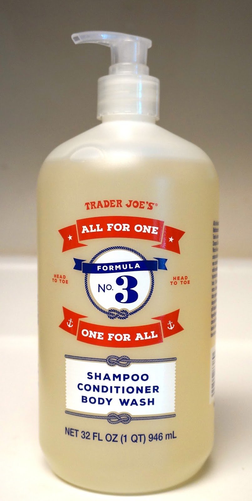 Trader Joe's Formula No.3 All For One – 3-in-1 Shampoo, Conditioner & Body Wash (32 oz / 946 ml)
