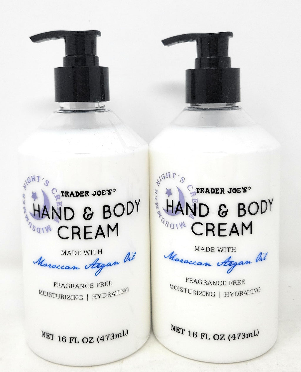 Trader Joe's Midsummer Nights Cream Hand & Body Lotion with Moroccan Argan Oil – Pack of 2