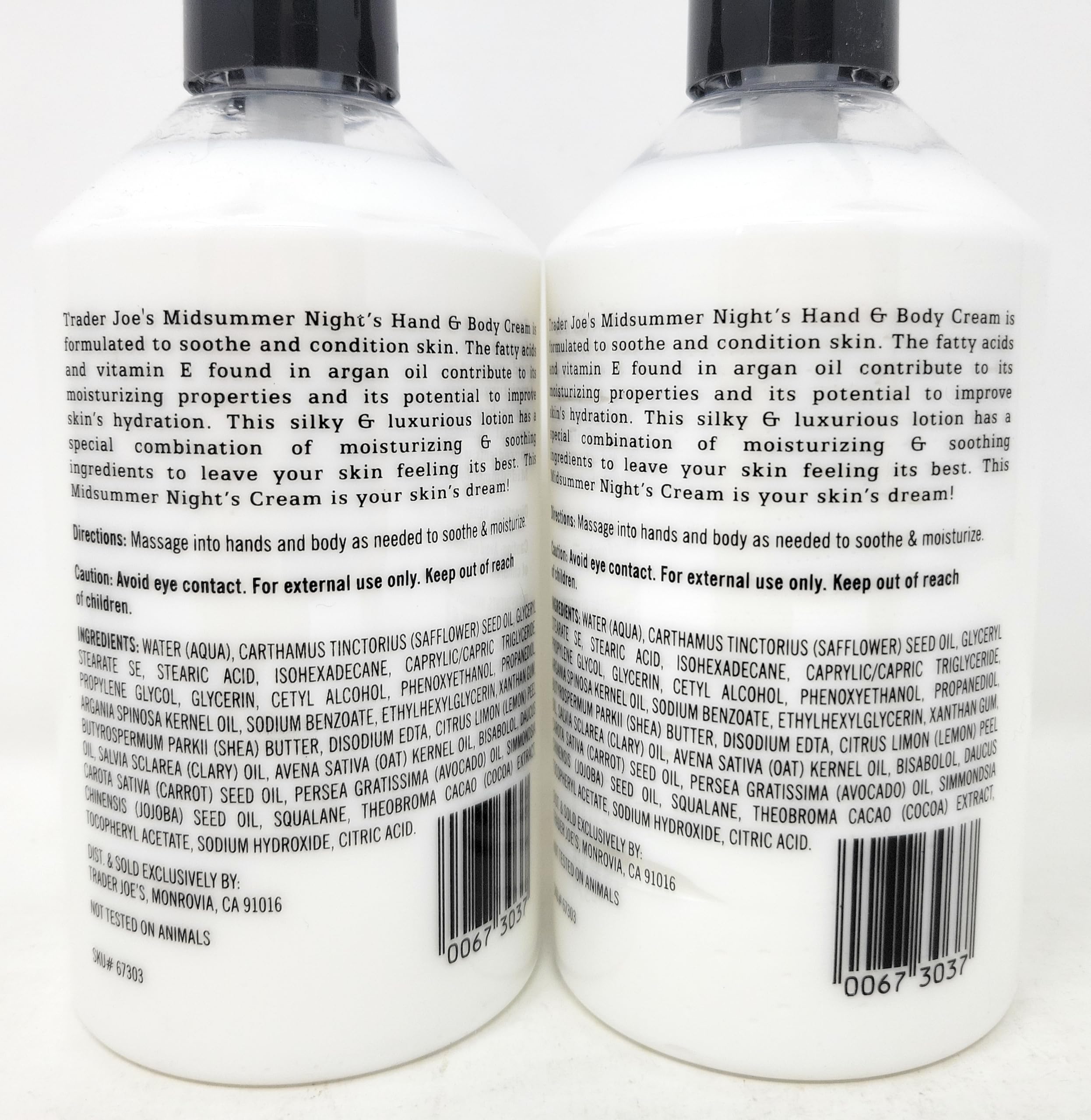 Trader Joe's Midsummer Nights Cream Hand & Body Lotion with Moroccan Argan Oil – Pack of 2