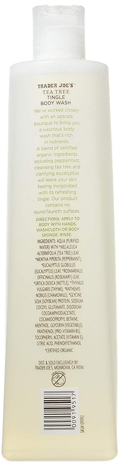 Trader Joe's Tea Tree Tingle Body Wash – Peppermint & Eucalyptus, 2 Pack, Cruelty-Free
