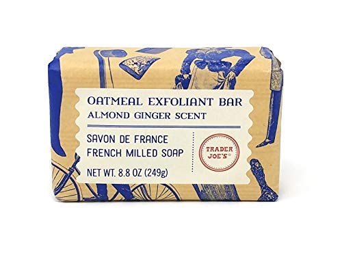 Trader Savon de France Oatmeal Exfoliant Bar – Almond Ginger Scent, 2 x 8.8 oz
