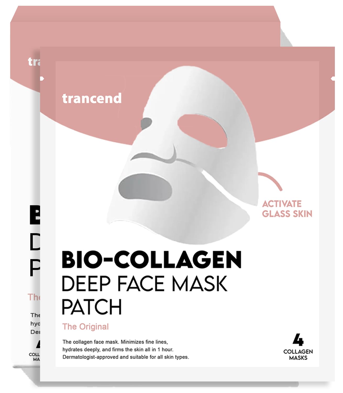 Trancend Real Deep Collagen Face Mask – Hydrogel Overnight Mask for Hydration & Pore Tightening (4 Count)