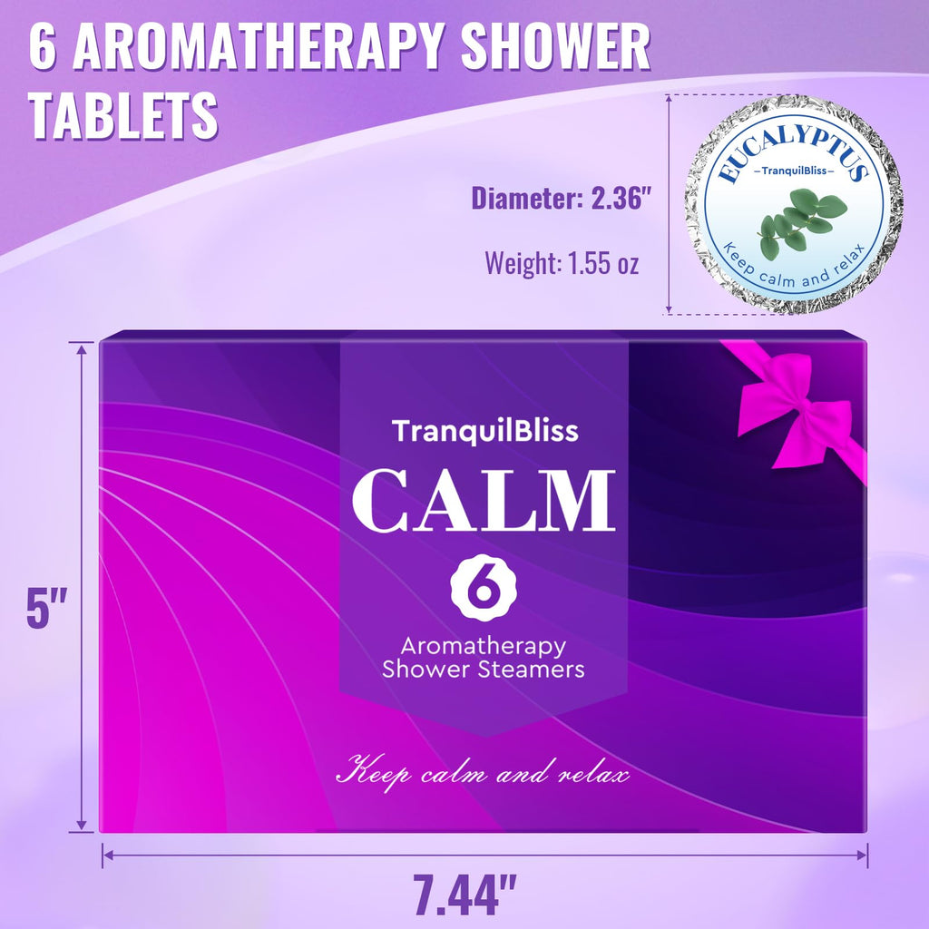 TranquilBliss Shower Steamers – Purple Set (2 Packs, 12 Tablets)