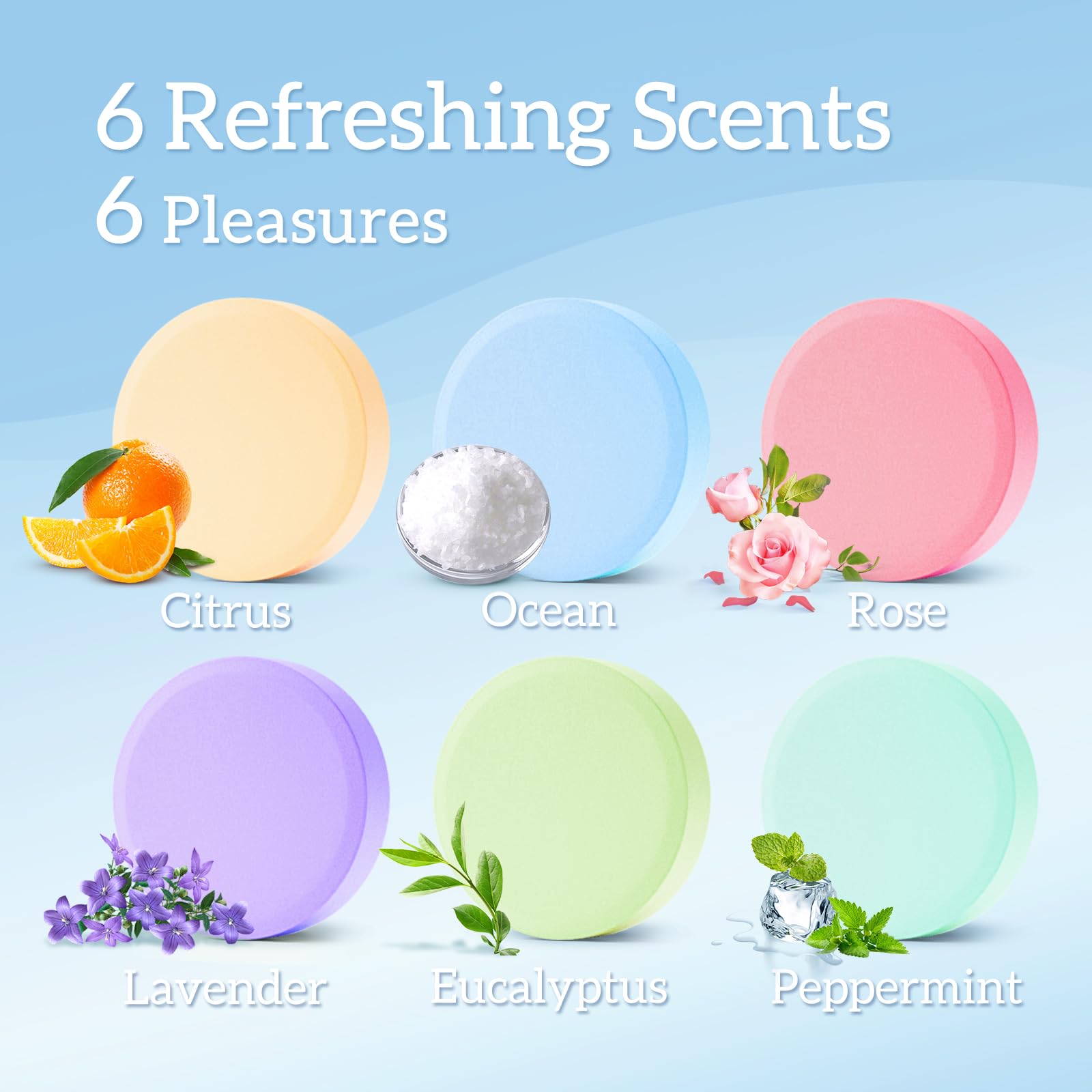 TranquilBliss Shower Steamers – 18 Count Natural Fragrance