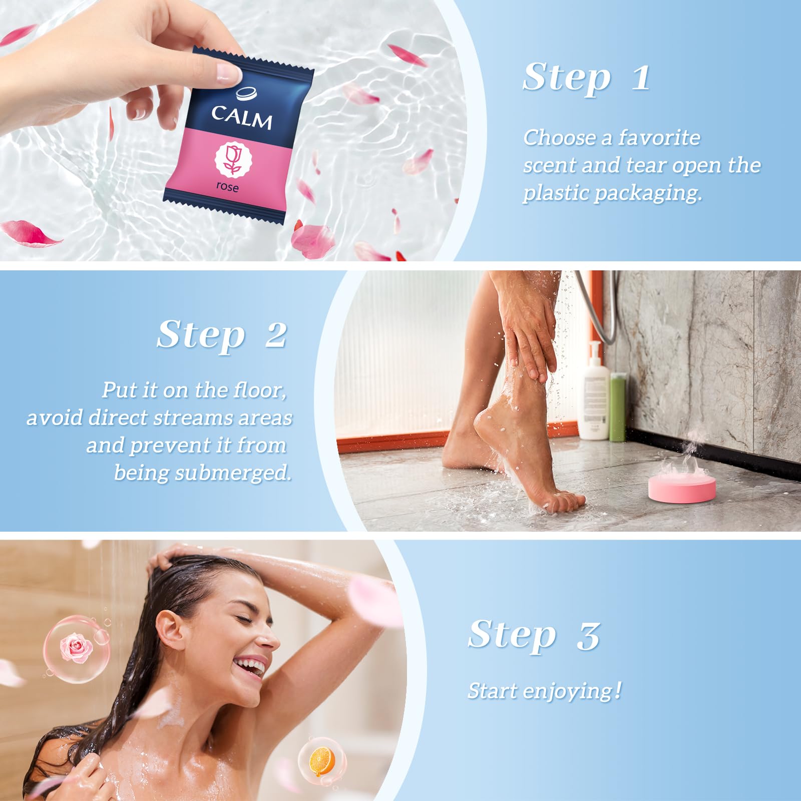 TranquilBliss Shower Steamers – 18 Count Natural Fragrance