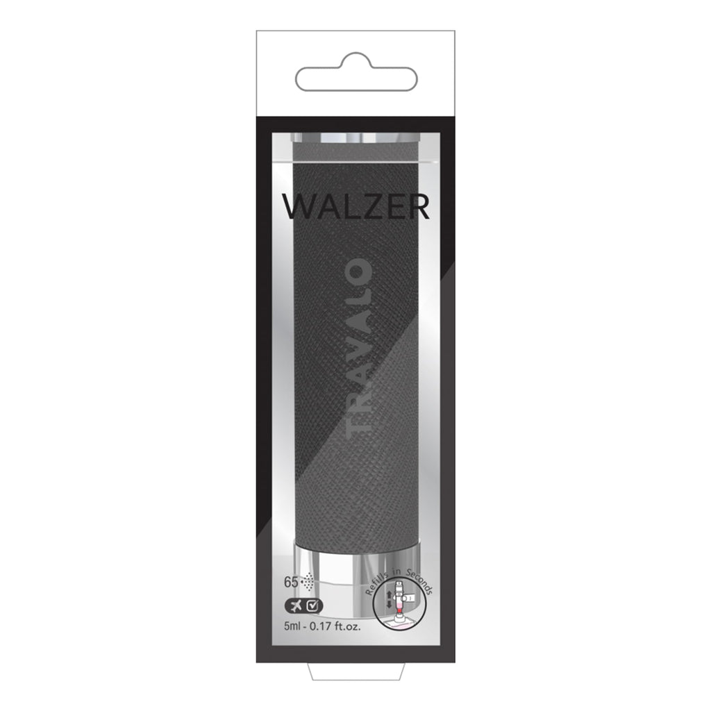 Travalo Walzer Refillable Perfume Atomizer – Pocket-Size, Leak-Proof, Glass-Free with Black Leather