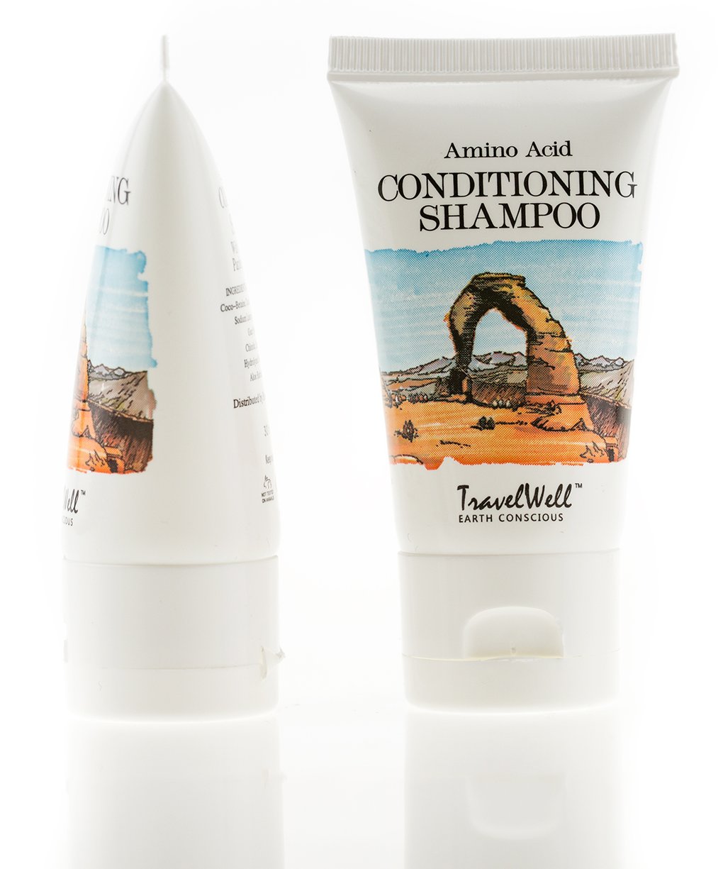 Travel Well 2-in-1 Shampoo & Conditioner Set – Sulfate-Free Coconut, 1 oz Tubes (Pack of 200)