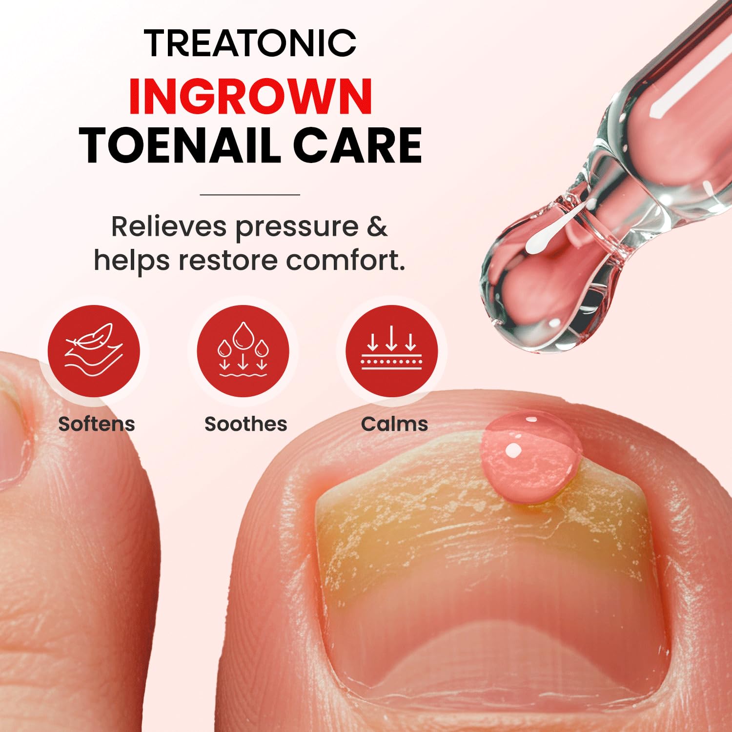 Treatonic Ingrown Toenail Treatment Kit – Nail Softening Drops & Precision Clippers for Home Care