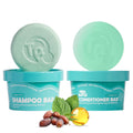 Tree Bottle Castor Oil Shampoo & Conditioner Bar Set – Peppermint, Biotin, Plastic-Free 7.8oz