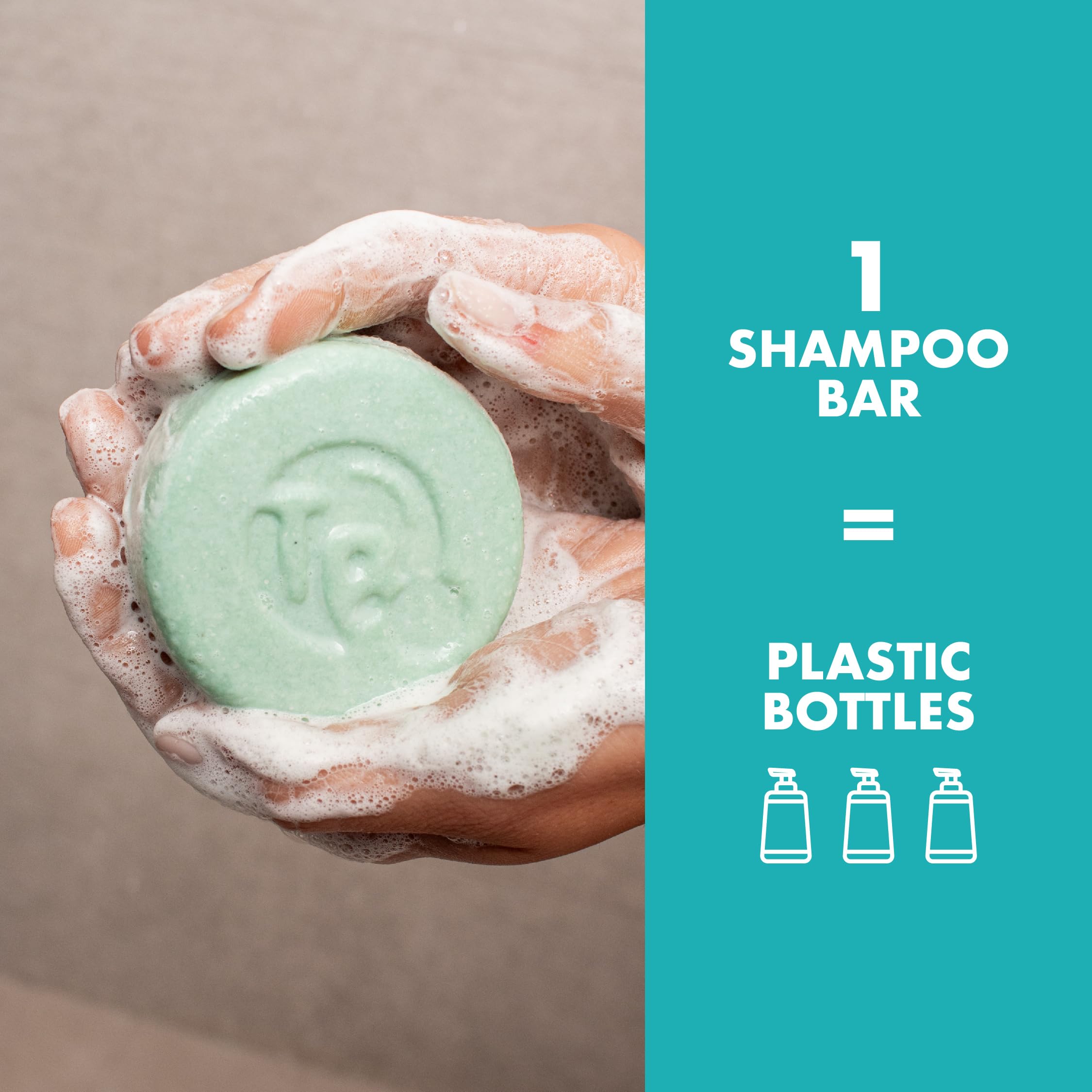 Tree Bottle Castor Oil + Biotin Shampoo Bar with Peppermint – Volumizing & Strengthening, Made in USA