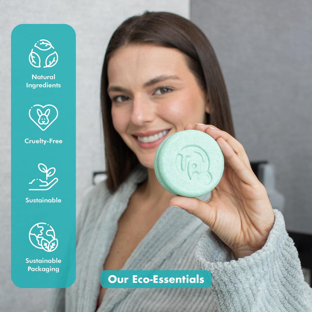 Tree Bottle Castor Oil + Biotin Shampoo Bar with Peppermint – Volumizing & Strengthening, Made in USA