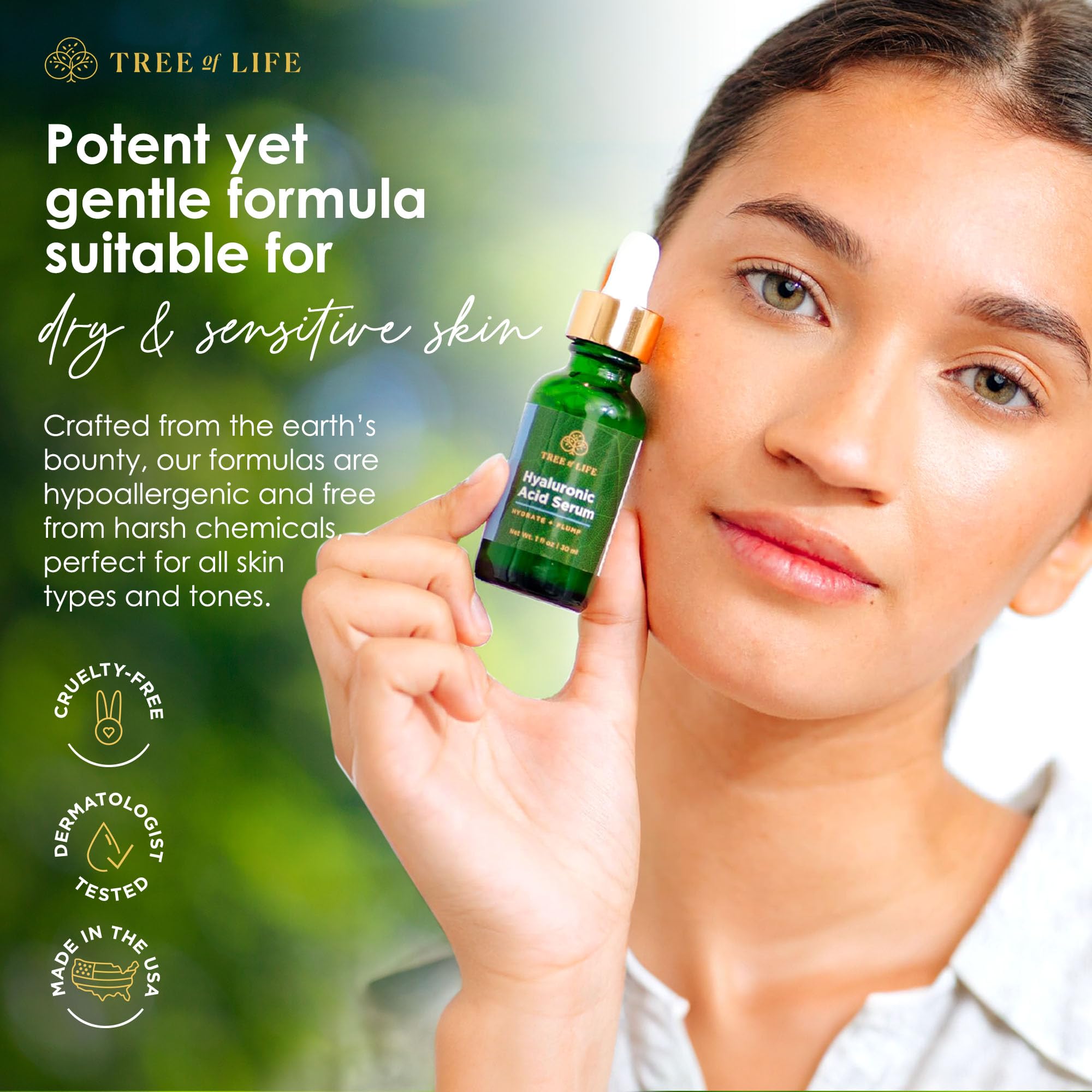 Tree of Life Beauty Facial Serum Trio — Vitamin C, Retinol & Hyaluronic Acid Kit