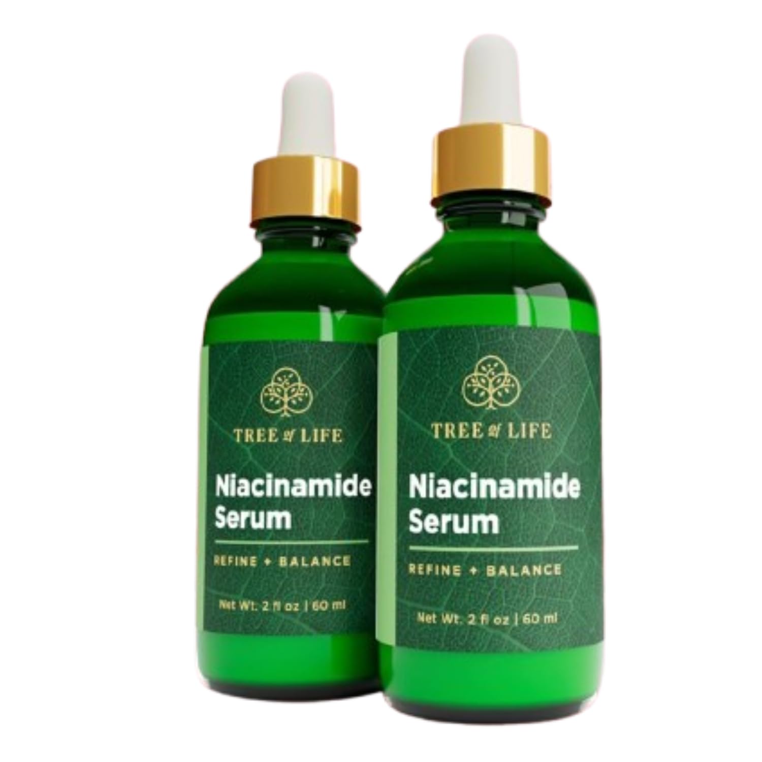 Tree of Life Beauty Niacinamide Serum – 5% Vitamin B3, Hyaluronic Hydration, Pore Tightening (2 fl oz x 2)
