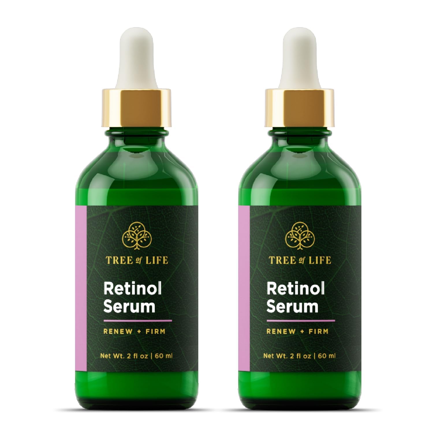 Tree of Life Beauty Retinol Serum with Hyaluronic Acid – Skin Smoothing Face Oil (2 x 2 oz)