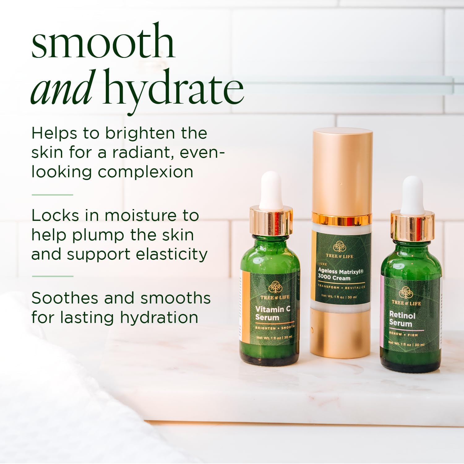 Tree of Life Beauty Ultimate Skin Care Set | Brightening, Firming & Hydrating 3-Pack