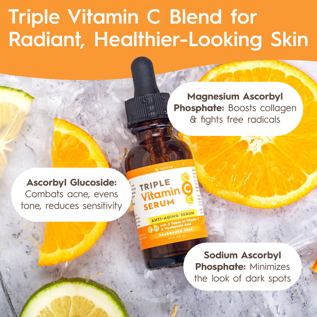 Tree To Tub Illuminating Vitamin C Serum – Triple Vitamin C Hydration + Hyaluronic Acid